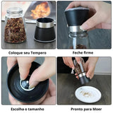 Kit 2 Moedores de Temperos – Vidro e Inox | Para Sal, Pimenta e Especiarias