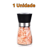 Kit 2 Moedores de Temperos – Vidro e Inox | Para Sal, Pimenta e Especiarias