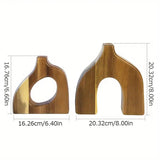 Kit com 2 Vasos de Madeira Maciça – Design Escandinavo Irregular