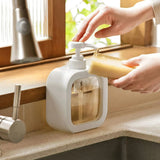 Dispensador de Sabão Líquido com Bomba – Transparente, Grande Capacidade, Reutilizável para Cozinha, Banheiro e Viagens