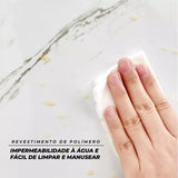 Kit com 2 Placas Adesivas Decorativas – Efeito Mármore 30x30cm