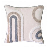 Almofada Boho Decorativa 45x45cm com Padrão de Corda e Borlas – Algodão e Linho, Zíper Oculto